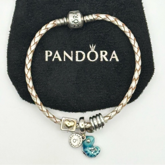 Pandora Bracelet with 3 Silver Charms - Picture 1 of 11